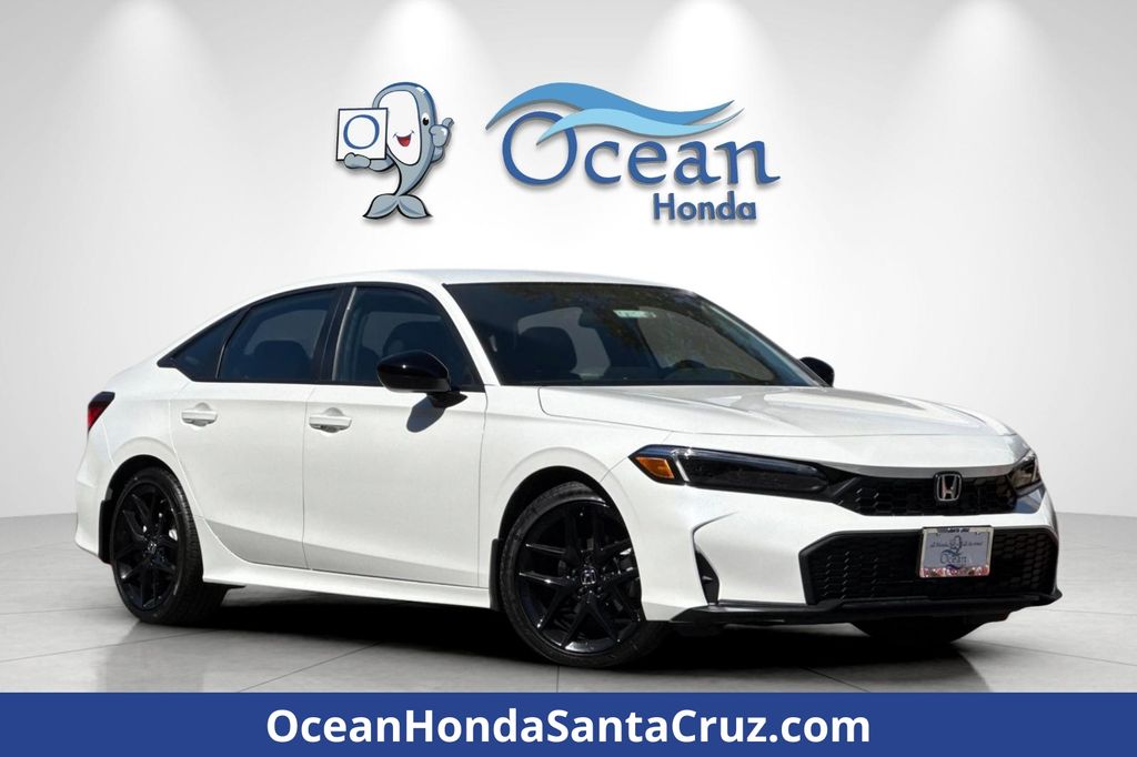 Platinum White Pearl 2026 Honda Civic Sedan Front-Wheel Drive Continuously Variable Transmission