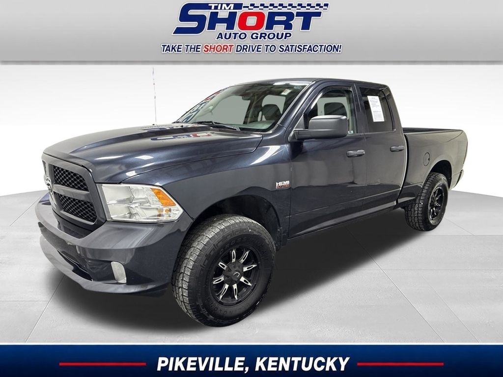 Gray (Maximum Steel Metallic Clearcoat) 2018 RAM 1500 Express Quad Cab 4WD Pickup Truck Four-Wheel Drive 8-Speed Automatic