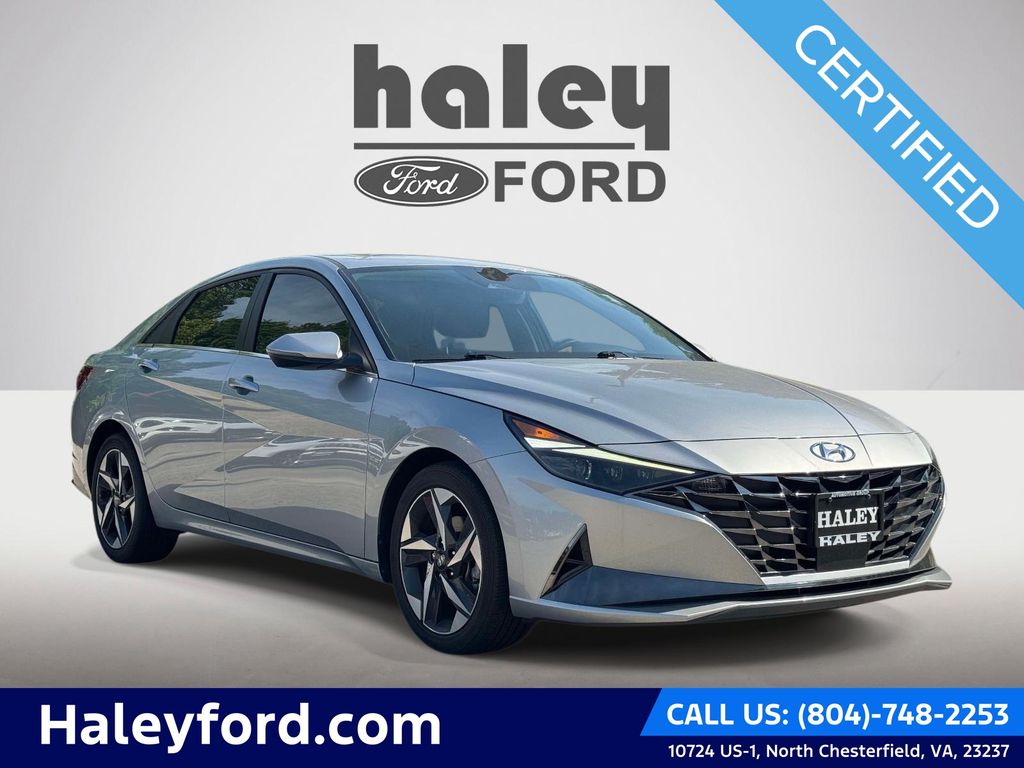 Shimmering Silver Pearl 2023 Hyundai Elantra Sedan Front-Wheel Drive Continuously Variable Transmission