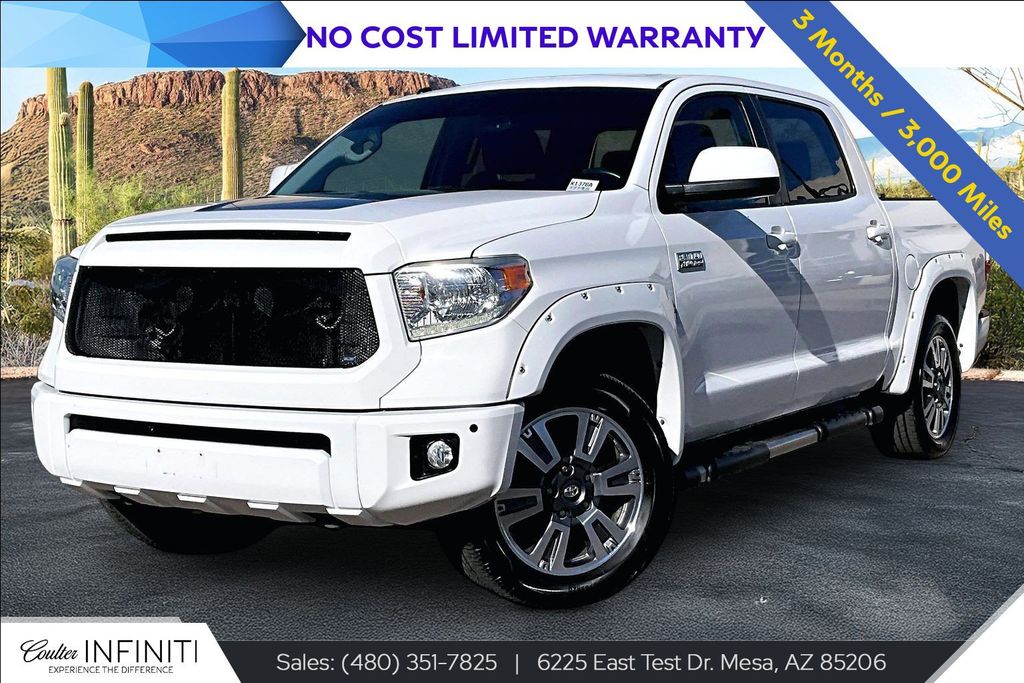 Super White 2015 Toyota Tundra Platinum CrewMax 5.7L 4WD Pickup Truck Four-Wheel Drive 6-Speed Automatic Overdrive