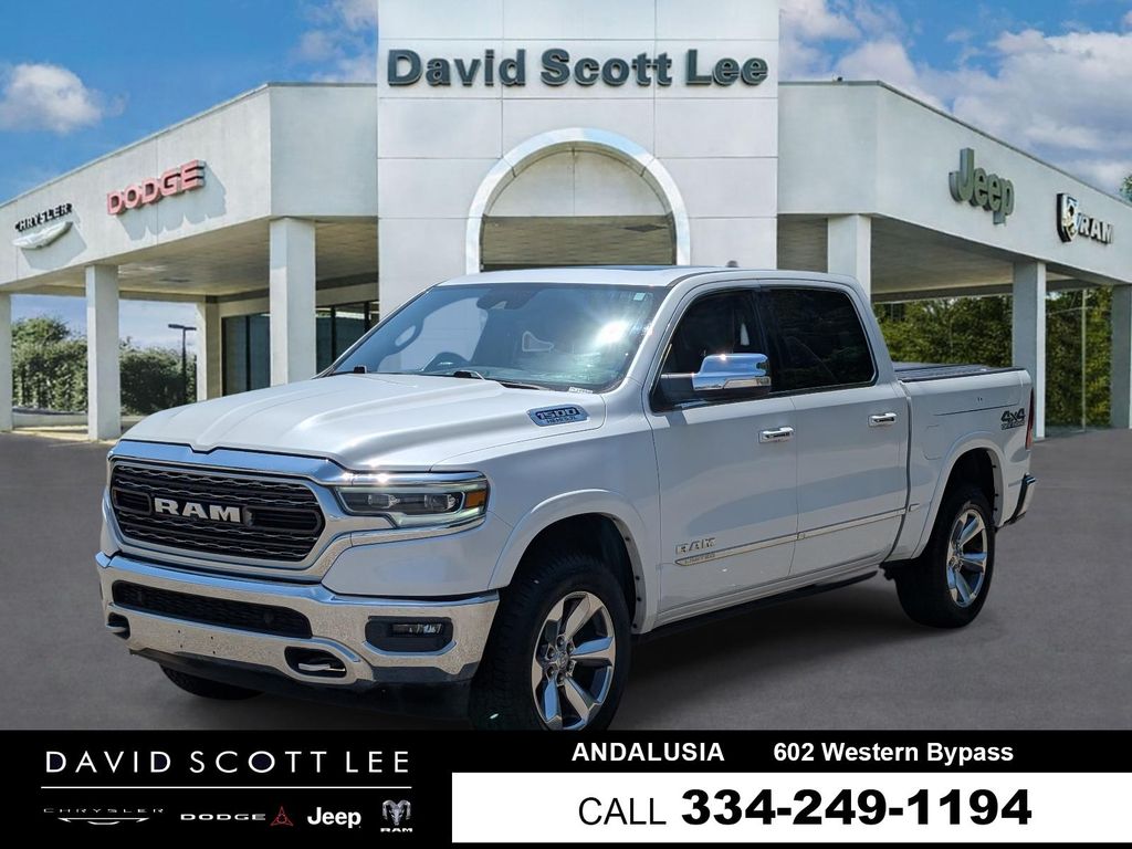 Ivory White Tri-Coat Pearlcoat 2019 RAM 1500 Pickup Truck Four-Wheel Drive 8-Speed Automatic
