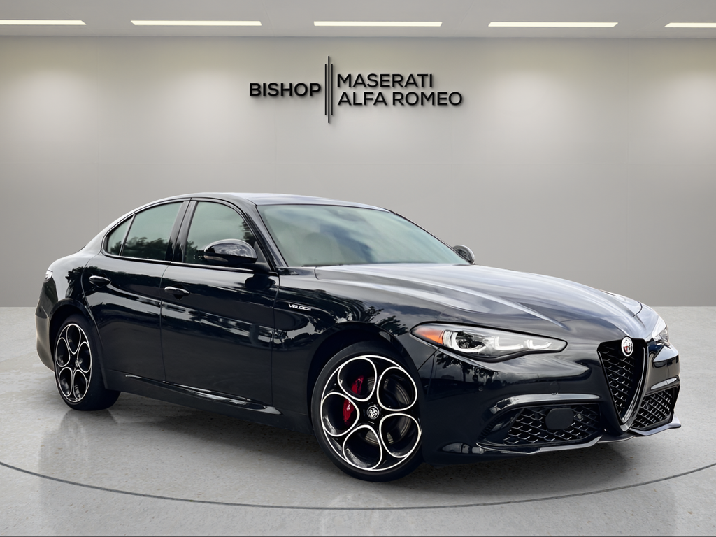 Vulcano Black Metallic 2024 Alfa Romeo Giulia Veloce AWD Sedan All-Wheel Drive 8-Speed Automatic