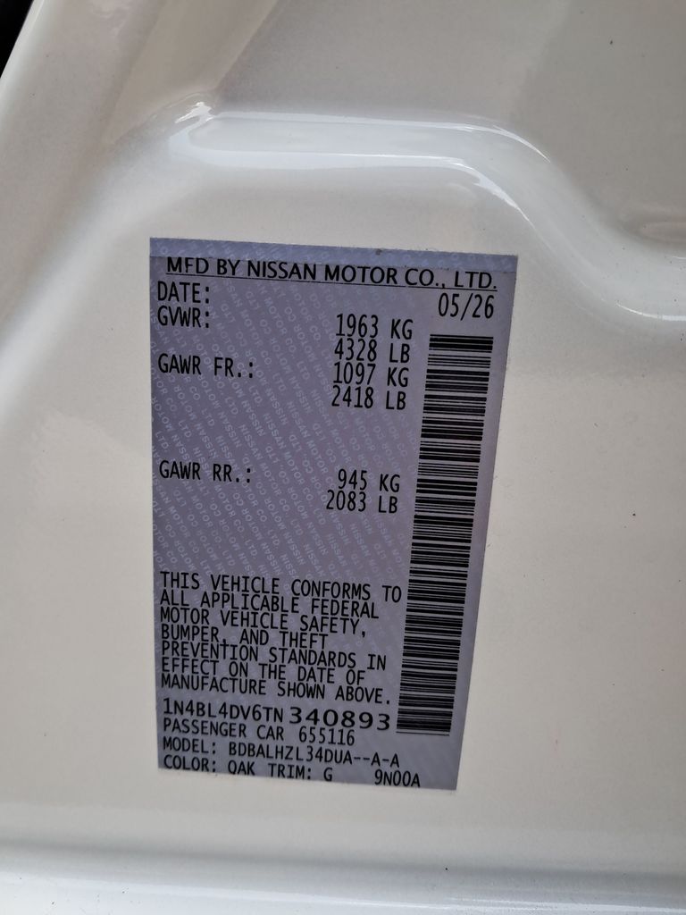 2026 Nissan Altima 2.5 SV White at John Sisson Motors