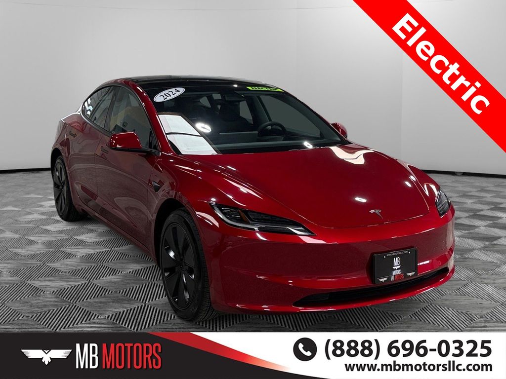Red 2024 Tesla Model 3 RWD Sedan Rear-Wheel Drive 1-Speed Automatic