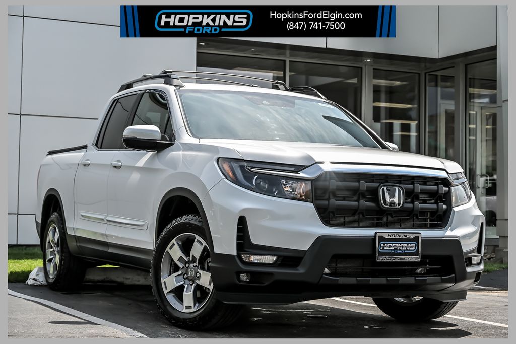 Platinum White Pearl 2024 Honda Ridgeline Pickup Truck All-Wheel Drive 9-Speed Automatic