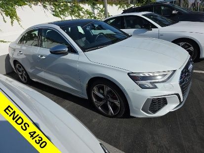 Glacier White 2023 Audi S3 2.0T quattro Premium Plus AWD Sedan All-Wheel Drive 7-Speed Automatic