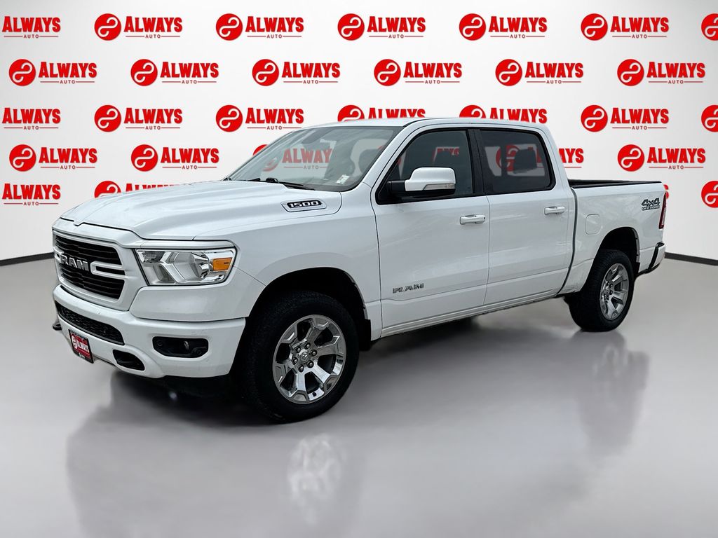 Bright White Clearcoat 2019 RAM 1500 Big Horn Crew Cab 4WD Pickup Truck Four-Wheel Drive 8-Speed Automatic