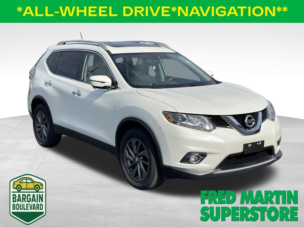 Pearl White 2016 Nissan Rogue SL AWD SUV / Crossover All-Wheel Drive Continuously Variable Transmission