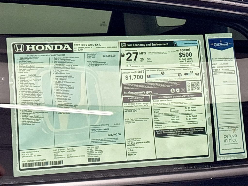 2027 Honda HR-V EX-L