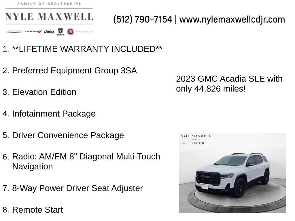 Used Car 2023 Gmc Acadia  Sle For Sale Under $30,000 In Austin, Texas