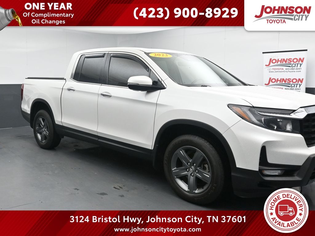 Platinum White Pearl 2023 Honda Ridgeline RTL-E AWD Pickup Truck All-Wheel Drive 9-Speed Automatic