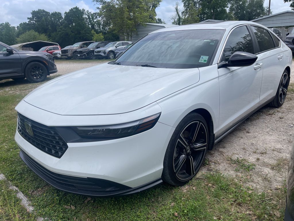 Platinum White Pearl 2023 Honda Accord Hybrid Sport FWD Sedan Front-Wheel Drive Continuously Variable Transmission