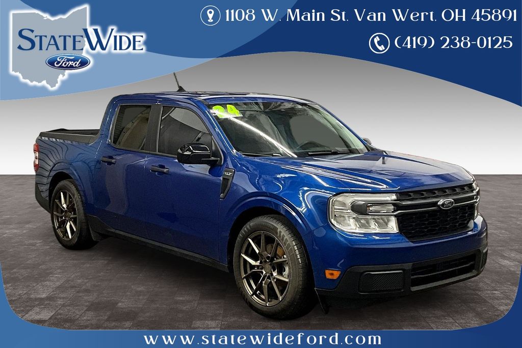 Blue Metallic 2024 Ford Maverick XLT SuperCrew FWD Pickup Truck Front-Wheel Drive Continuously Variable Transmission