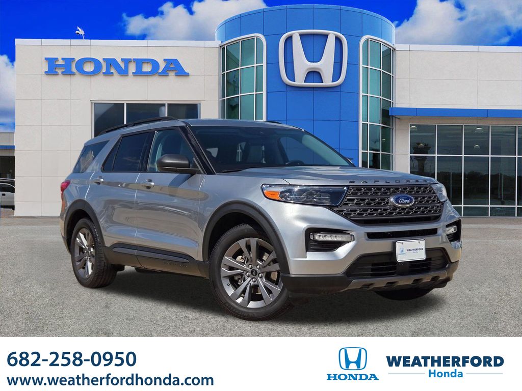 Iconic Silver Metallic 2021 Ford Explorer XLT RWD SUV / Crossover Rear-Wheel Drive Automatic