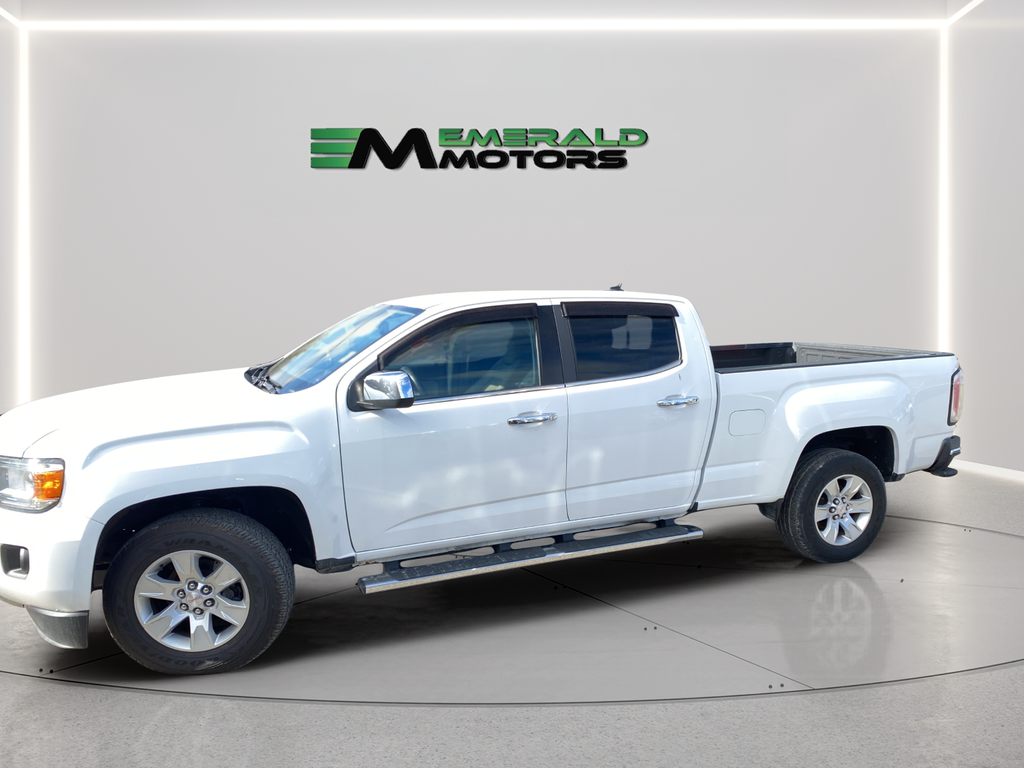 White 2017 GMC Canyon SLT Crew Cab 4WD Pickup Truck Four-Wheel Drive 8-Speed Automatic