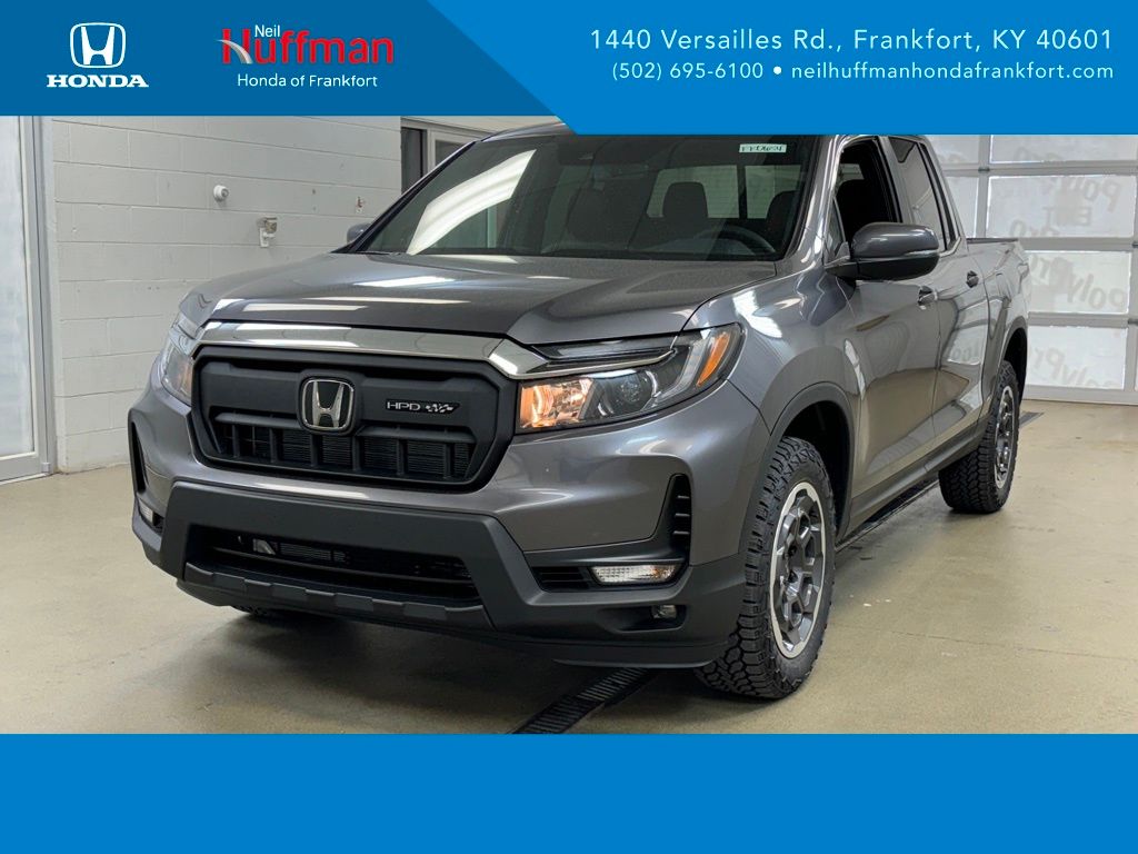 Gray (Modern Steel Metallic) 2024 Honda Ridgeline Pickup Truck All-Wheel Drive 9-Speed Automatic