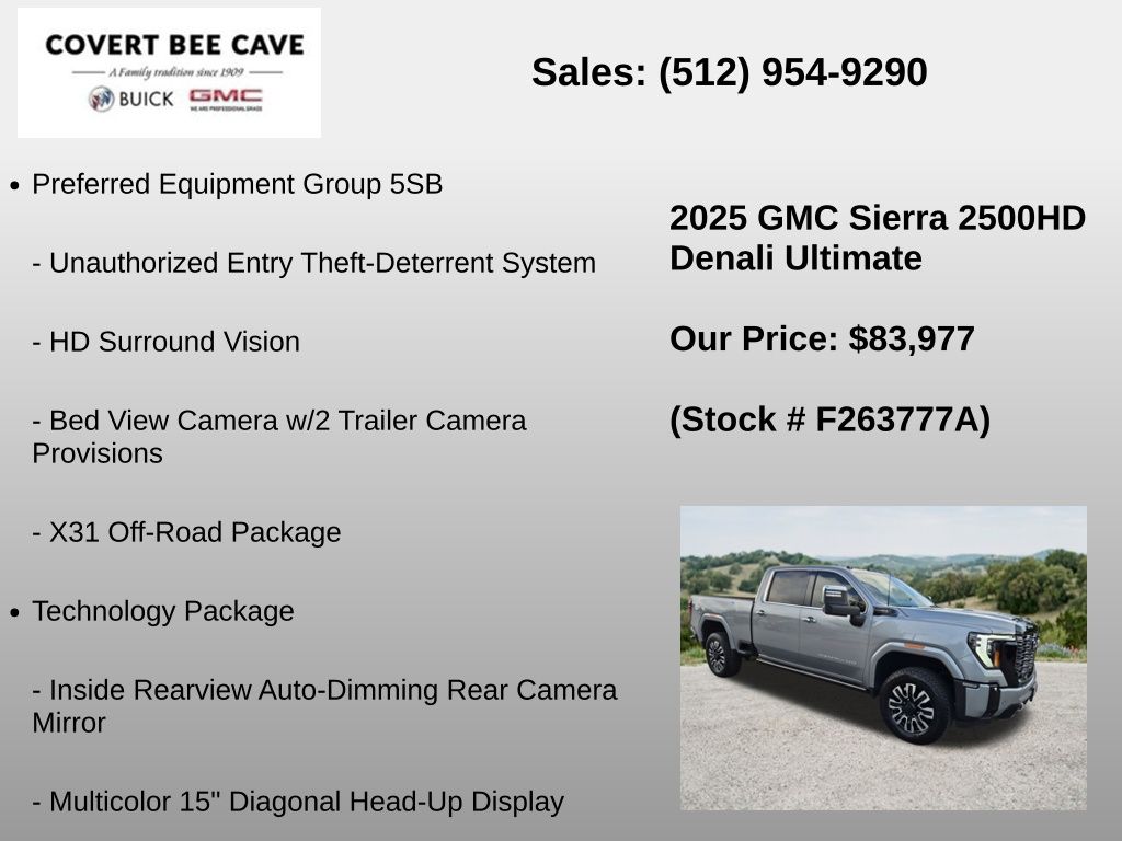 Used Car 2025 Gmc Sierra 2500hd  Denali Ultimate For Sale Under $90,000 In Austin, Texas