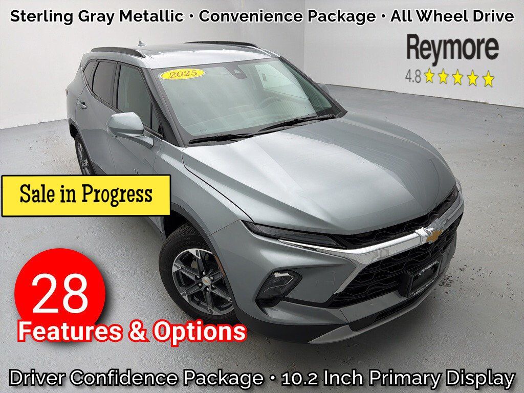 Sterling Gray Metallic 2025 Chevrolet Blazer 2LT AWD SUV / Crossover All-Wheel Drive 9-Speed Automatic Overdrive