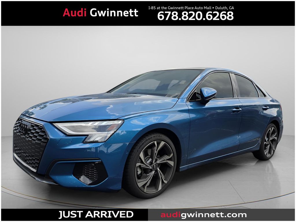 Blue Metallic 2023 Audi A3 40 TFSI Premium Plus FWD Sedan Front-Wheel Drive 7-Speed Automatic