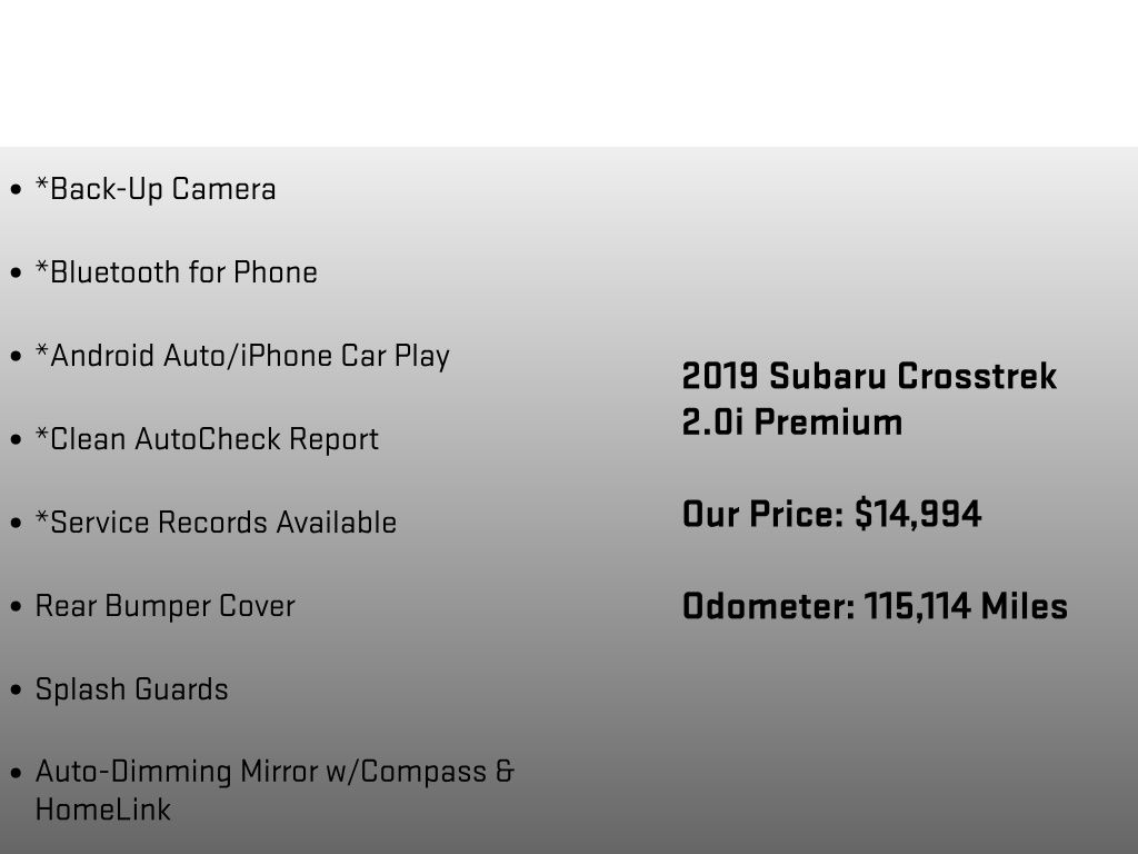 2019 Subaru Crosstrek 2.0i Premium White at Rafferty Subaru
