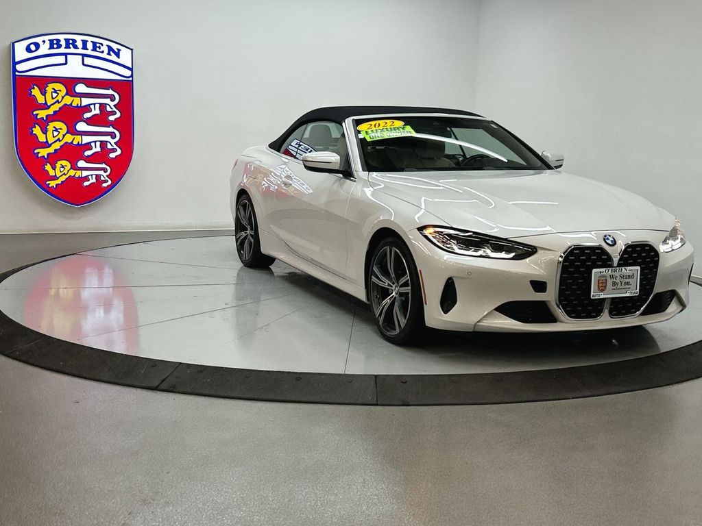White Metallic 2022 BMW 4 Series 430i Convertible xDrive Convertible All-Wheel Drive 8-Speed Automatic