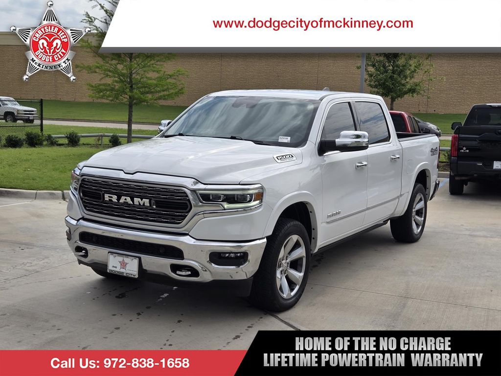 Bright White Clearcoat 2022 RAM 1500 Limited Crew Cab 4WD Pickup Truck Four-Wheel Drive 8-Speed Automatic