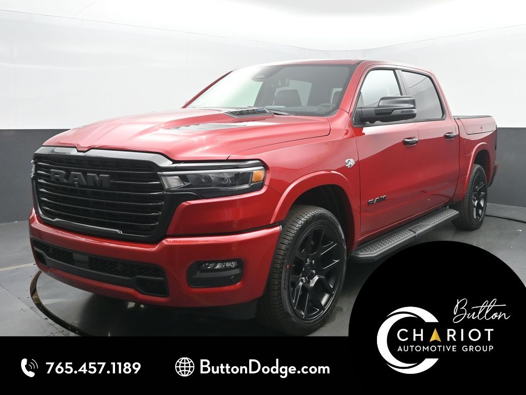 Molten Red Pearlcoat 2026 RAM 1500 Laramie Crew Cab 4WD Pickup Truck Four-Wheel Drive 8-Speed Automatic