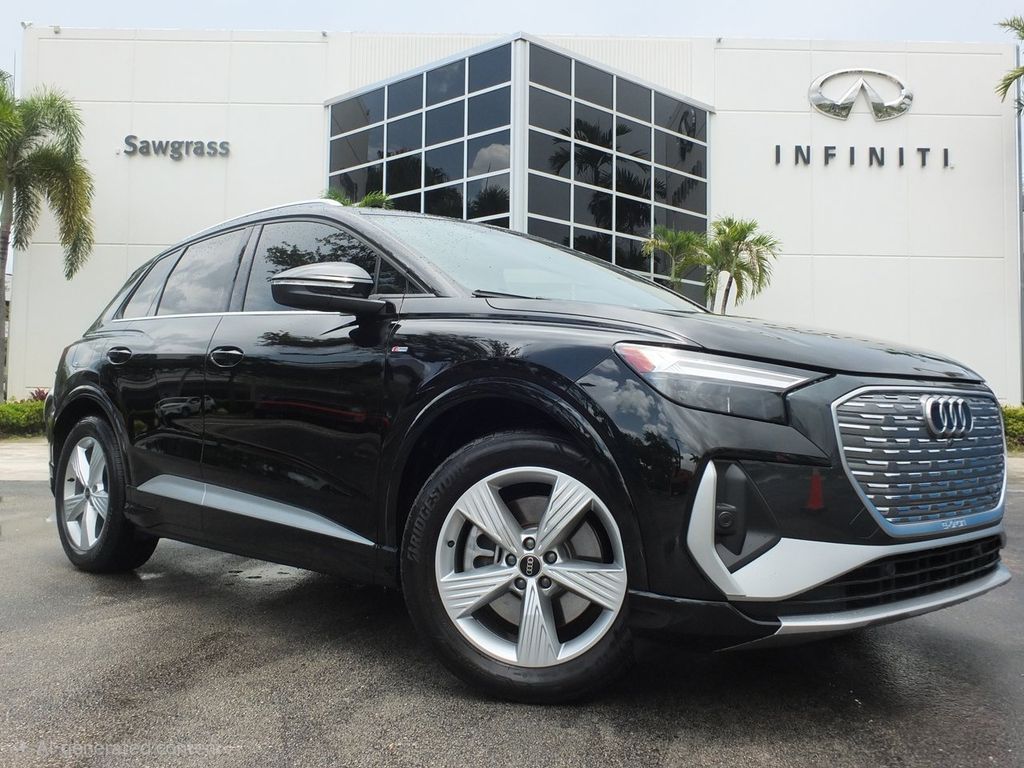 Black Metallic 2024 Audi Q4 e-tron SUV / Crossover All-Wheel Drive Automatic