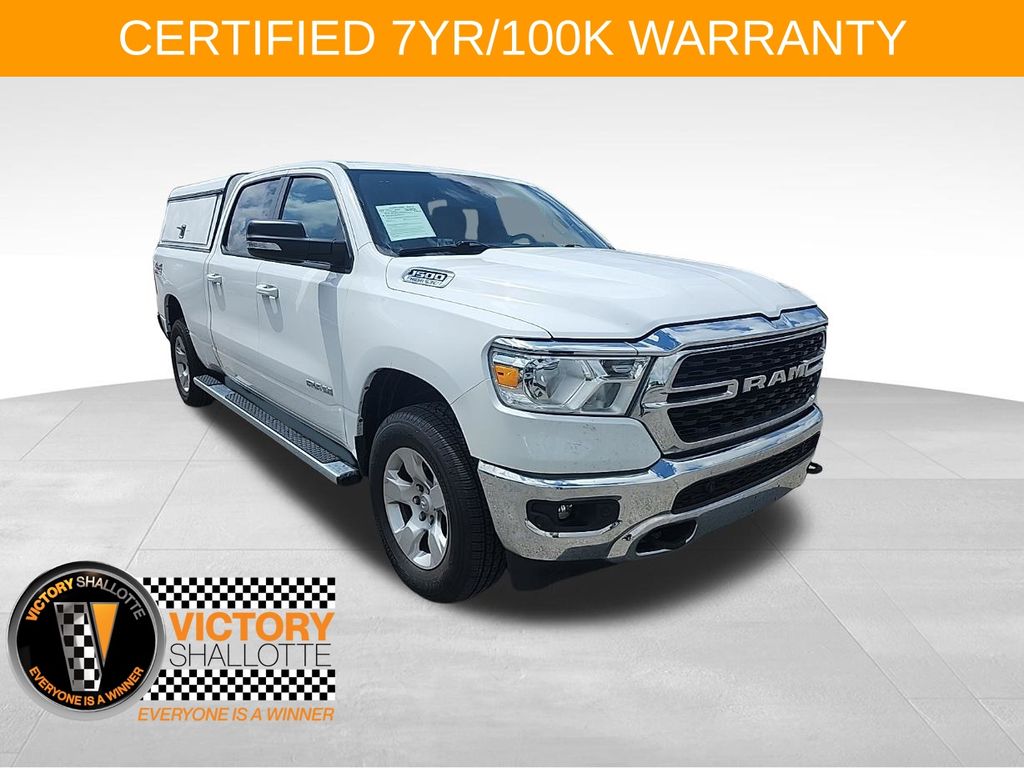 Bright White Clearcoat 2022 RAM 1500 Pickup Truck Four-Wheel Drive 8-Speed Automatic