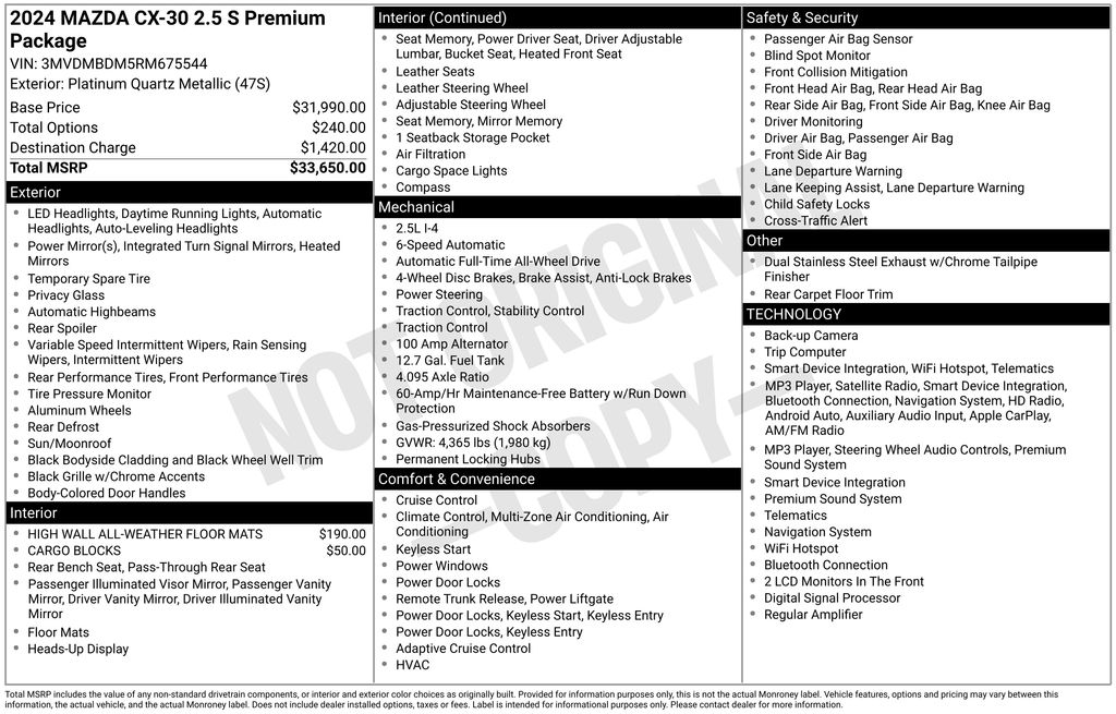 2024 Mazda CX-30 2.5 S Premium Package