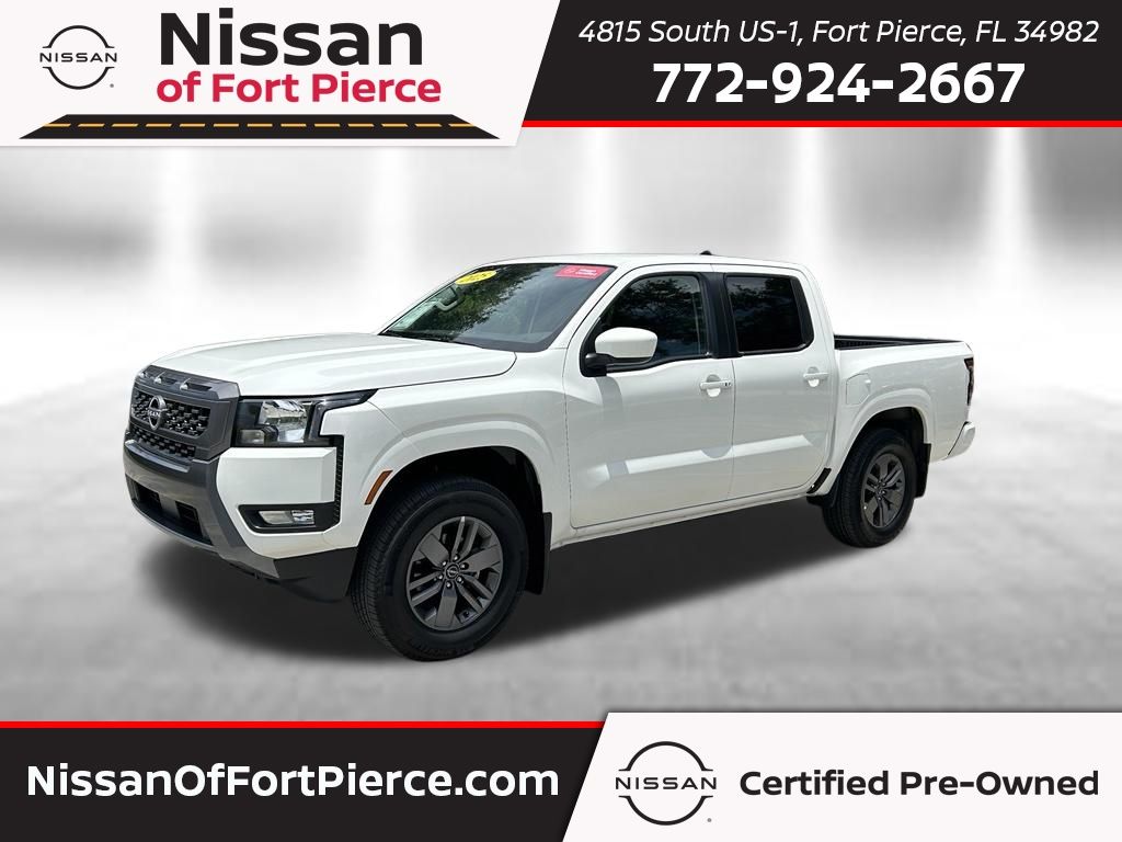Glacier White 2025 Nissan Frontier Pickup Truck Four-Wheel Drive 9-Speed Automatic Overdrive