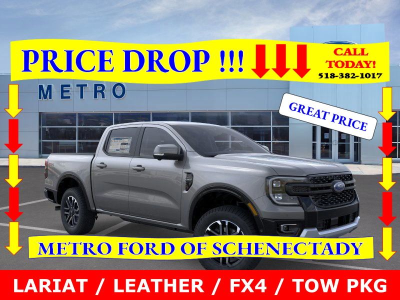 Carbonized Gray Metallic 2025 Ford Ranger Lariat SuperCrew 4WD Pickup Truck Four-Wheel Drive Automatic