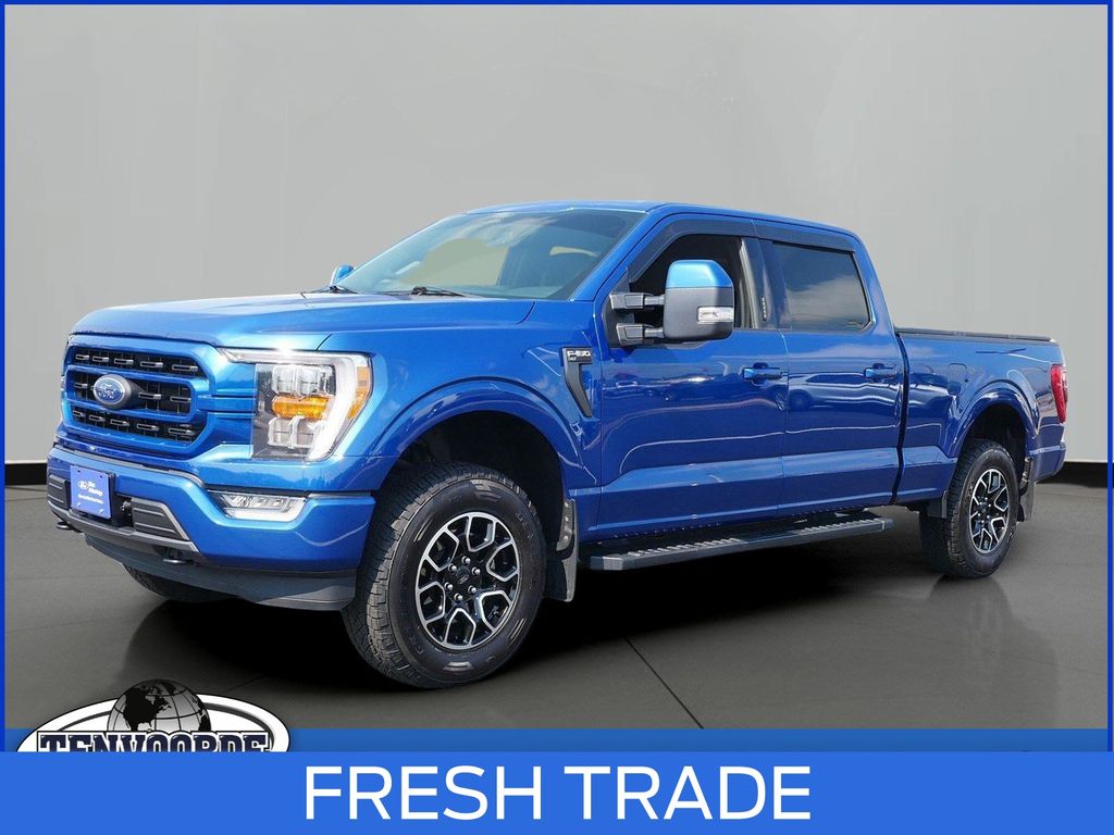 Blue 2022 Ford F-150 Pickup Truck Four-Wheel Drive Automatic
