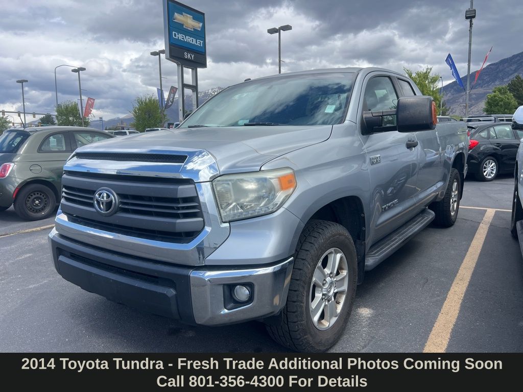 Silver Sky Metallic 2014 Toyota Tundra SR5 Double Cab 5.7L 4WD Pickup Truck Four-Wheel Drive 6-Speed Automatic Overdrive