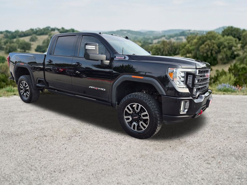 Black (Ebony Twilight Metallic) 2022 GMC Sierra 2500HD AT4 Crew Cab 4WD Pickup Truck Four-Wheel Drive Automatic