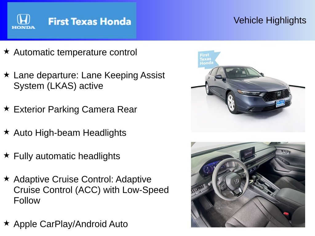 Used Car 2023 Honda Accord  Lx For Sale In Austin, Texas