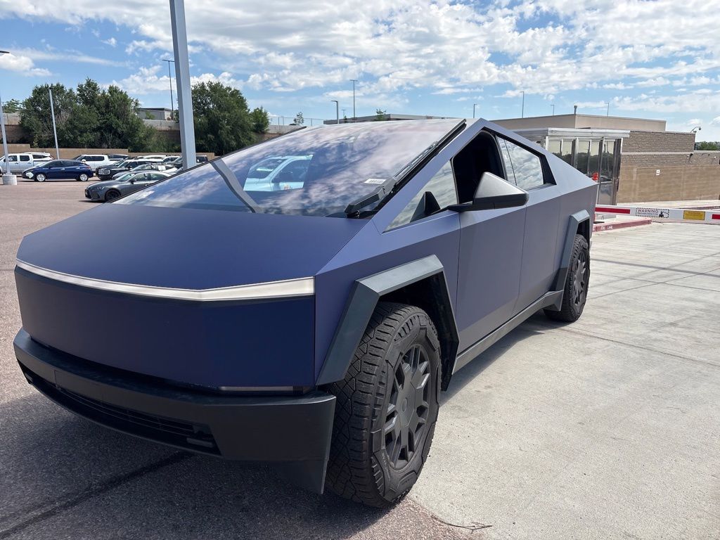 Blue 2024 Tesla Cybertruck Pickup Truck All-Wheel Drive 1-Speed Automatic