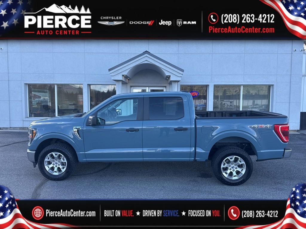 Blue 2023 Ford F-150 Pickup Truck Four-Wheel Drive Automatic