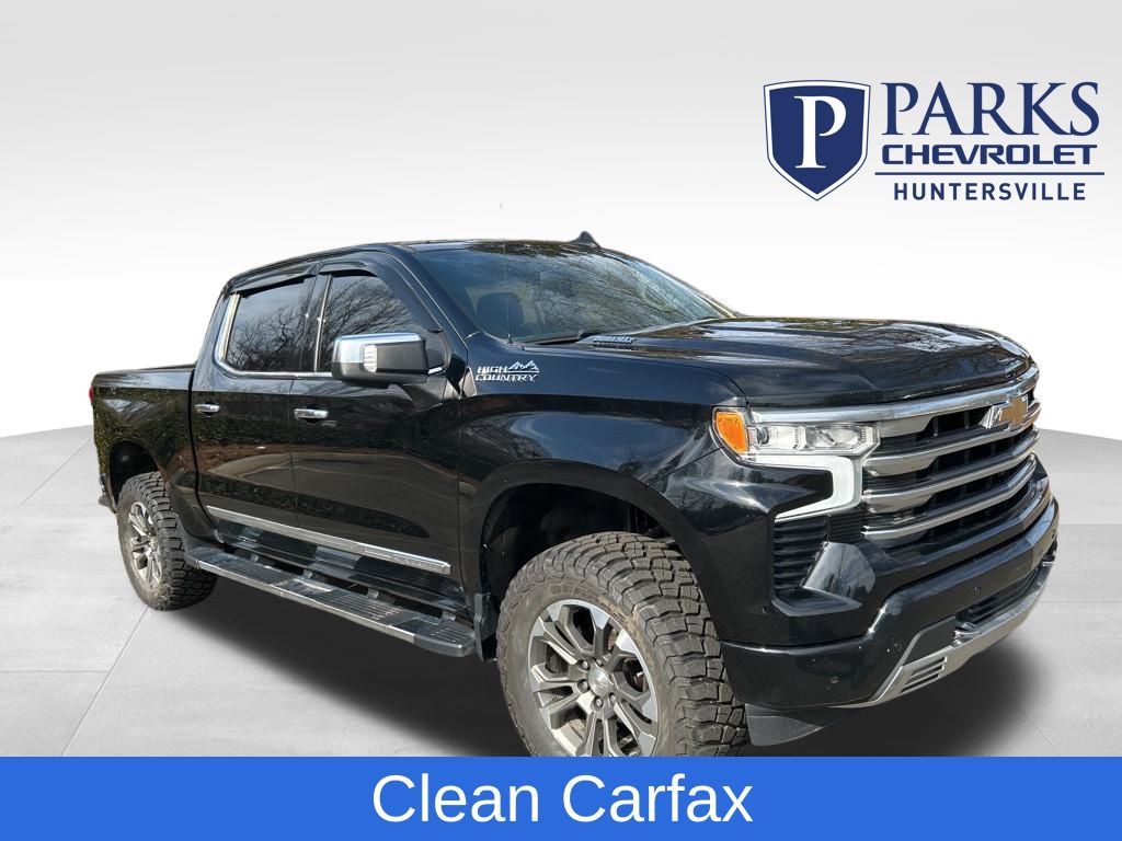 Black 2023 Chevrolet Silverado 1500 High Country Crew Cab 4WD Pickup Truck Four-Wheel Drive 10-Speed Automatic