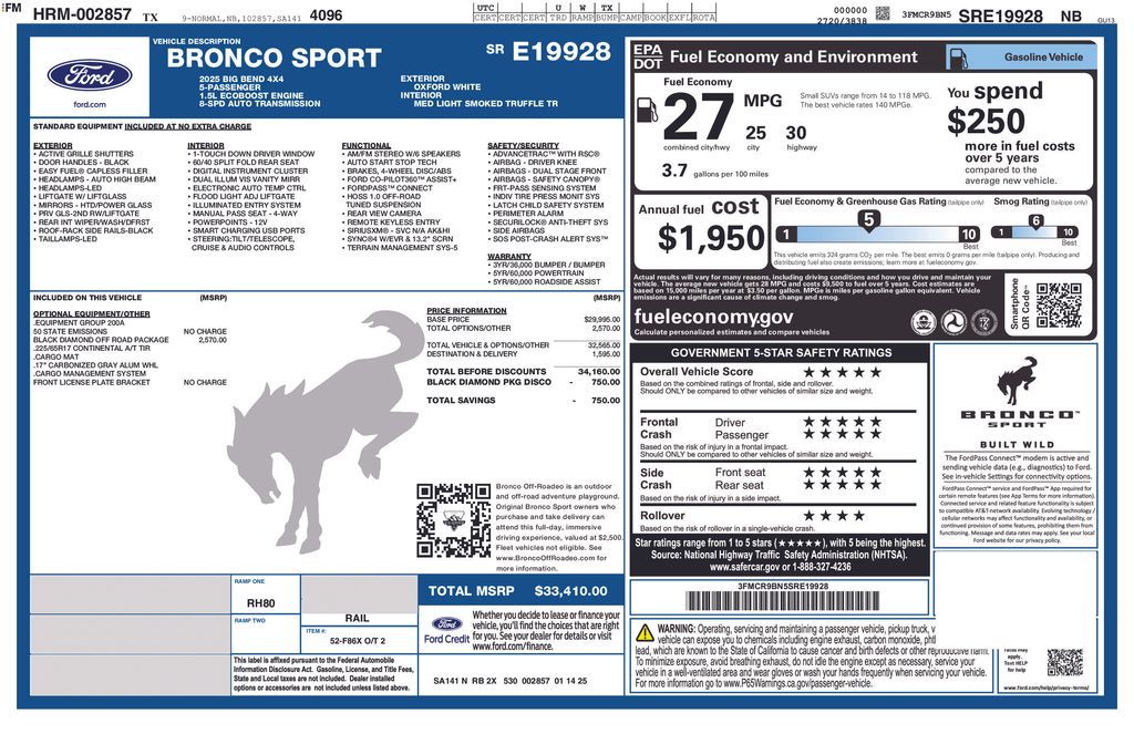 Certified Used 2025 White Ford Big Bend image 5