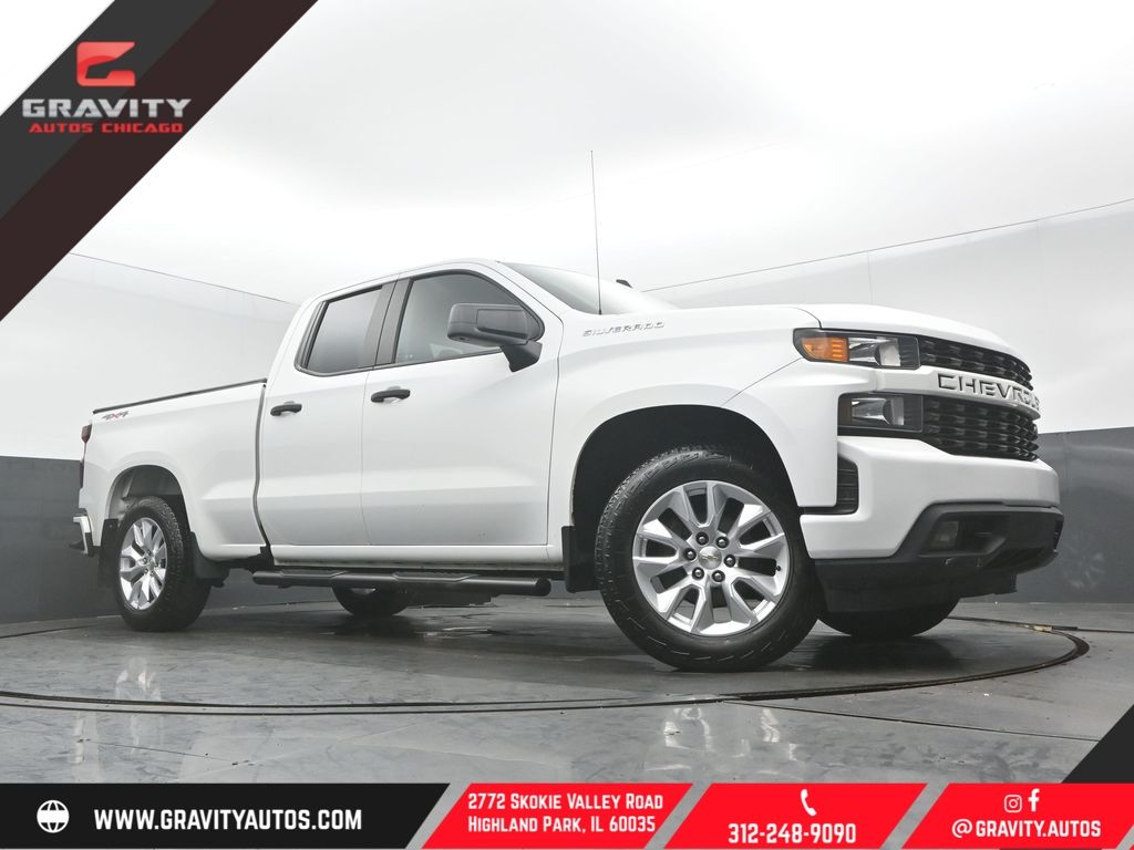 Summit White 2021 Chevrolet Silverado 1500 Custom Double Cab 4WD Pickup Truck Four-Wheel Drive 8-Speed Automatic