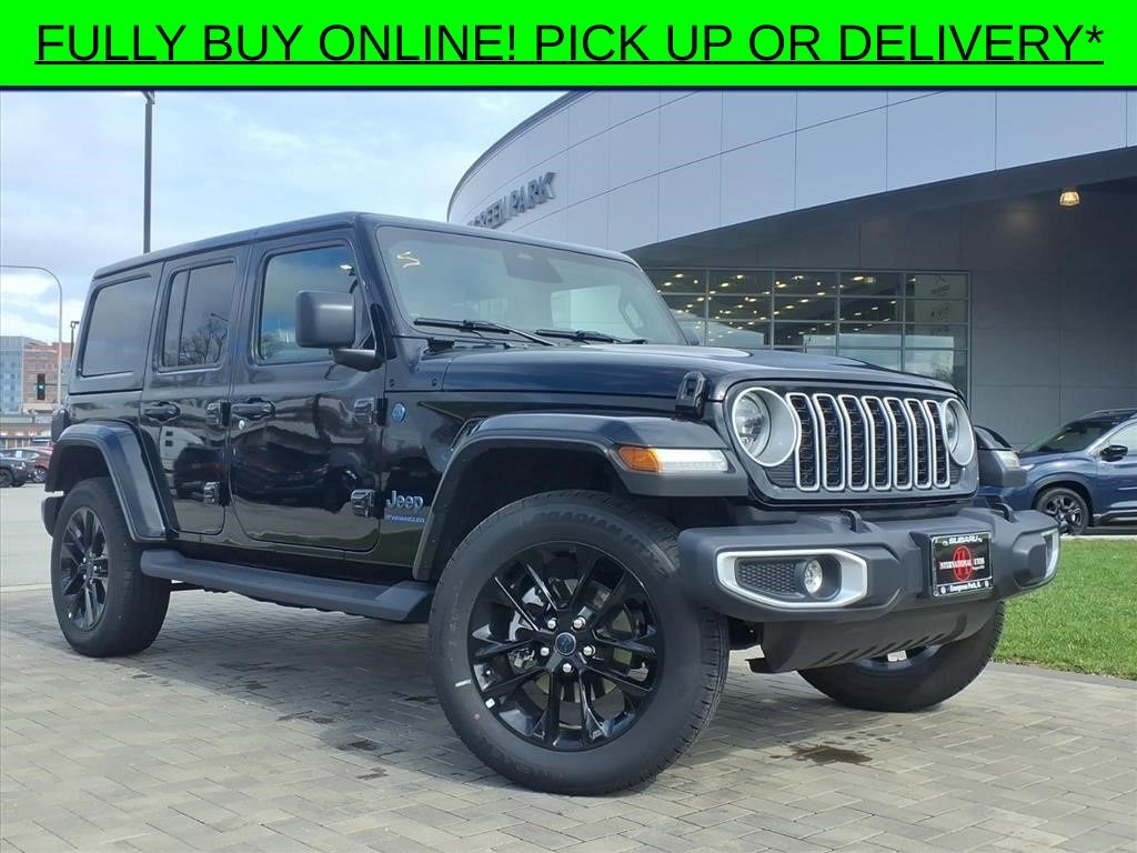 Black Clearcoat 2025 Jeep Wrangler 4xe Sahara 4WD SUV / Crossover Four-Wheel Drive 8-Speed Automatic
