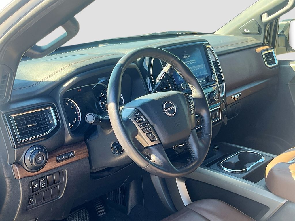 2024 Nissan Titan Platinum Reserve White at Bayshore Chrysler Jeep Dodge Ram