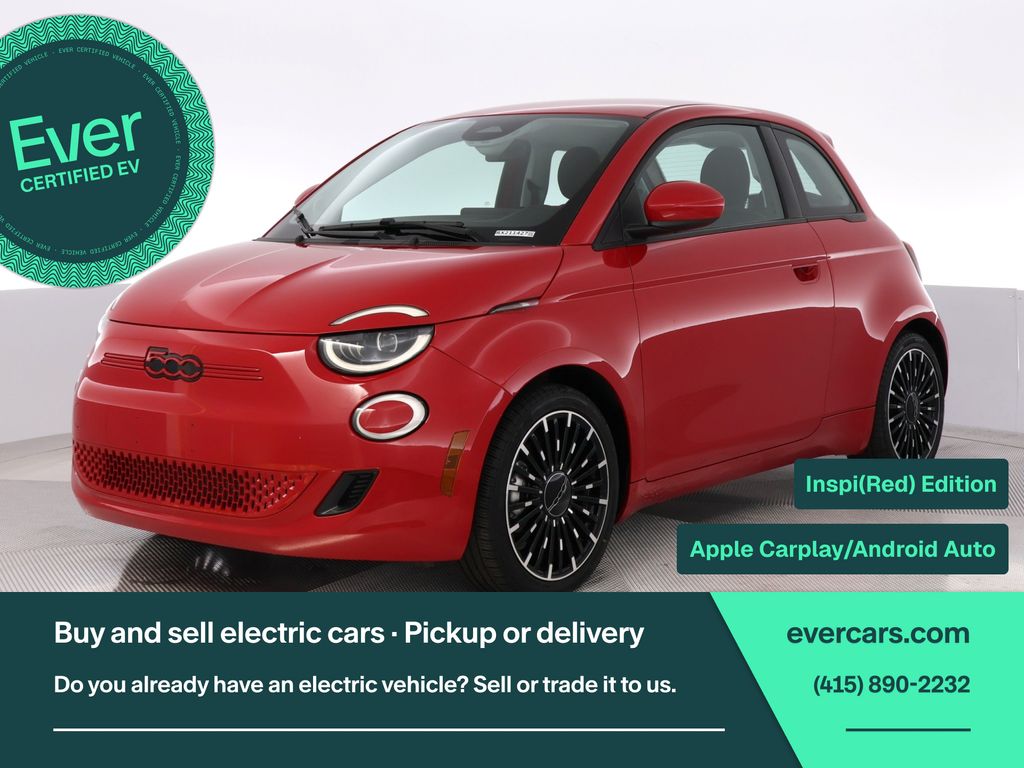 Red by (Red) 2024 FIAT 500e Hatchback 1-Speed Automatic