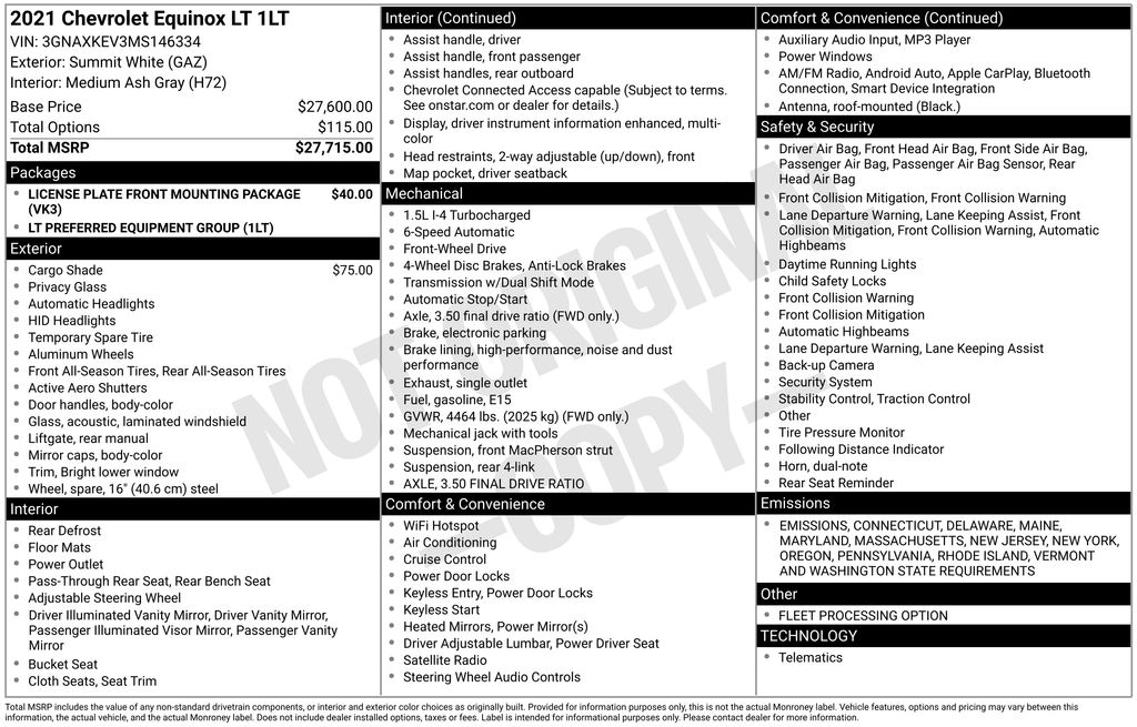 Used 2021 White Chevrolet LT image 17