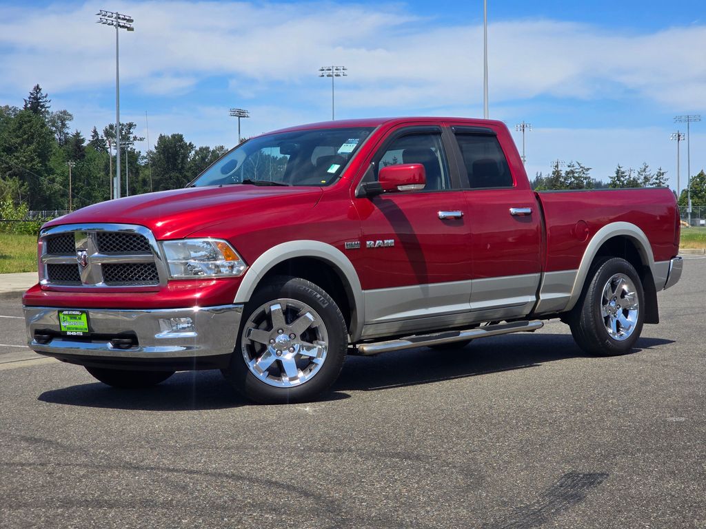 Inferno Red Crystal Pearlcoat 2010 Dodge RAM 1500 Laramie Quad Cab 4WD Pickup Truck Four-Wheel Drive 5-Speed Automatic