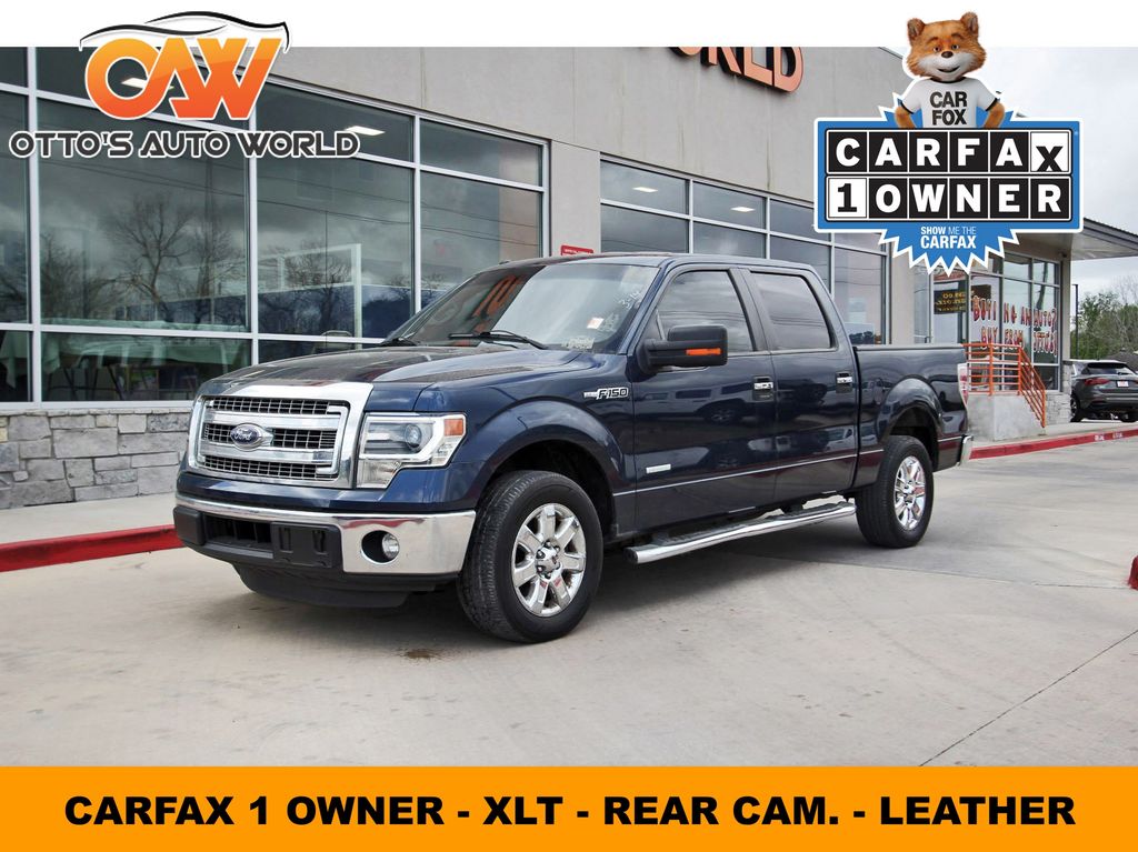 Blue 2014 Ford F-150 XLT SuperCrew Pickup Truck 4X2 6-Speed Automatic