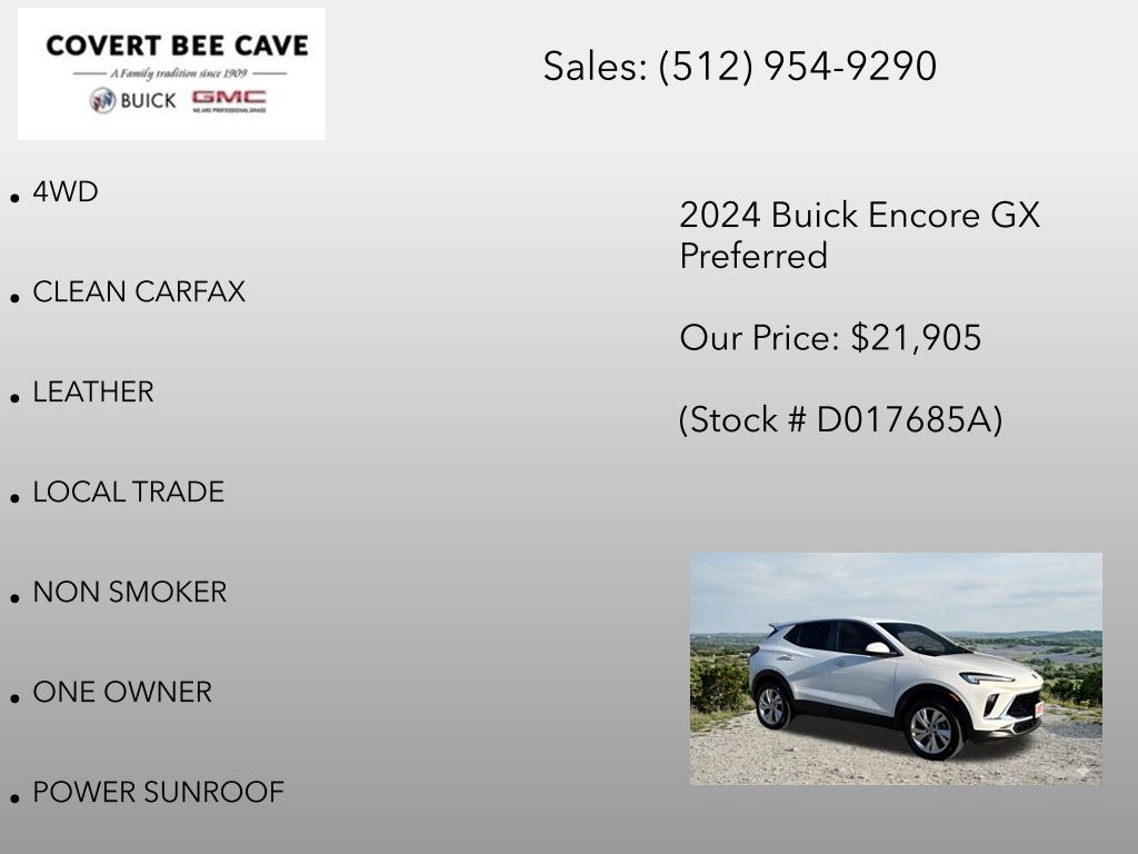 Used Car 2024 Buick Encore Gx  Preferred For Sale Under $25,000 In Austin, Texas