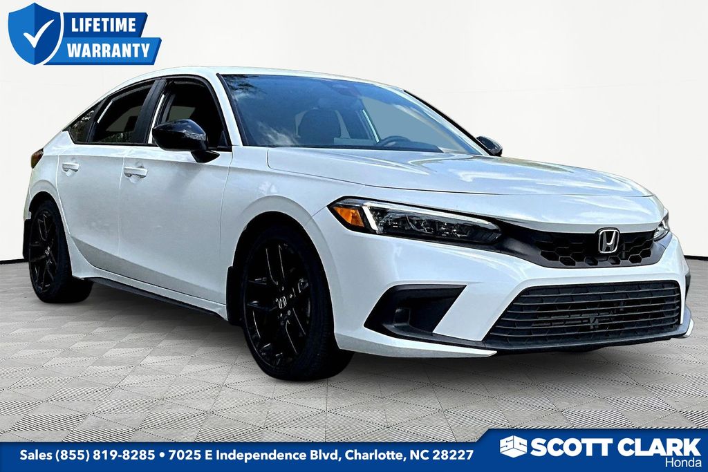Platinum White Pearl 2024 Honda Civic Hatchback Sport FWD Hatchback Front-Wheel Drive Continuously Variable Transmission