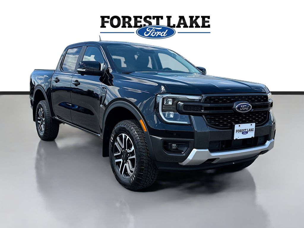 Shadow Black 2025 Ford Ranger Lariat SuperCrew 4WD Pickup Truck Four-Wheel Drive Automatic